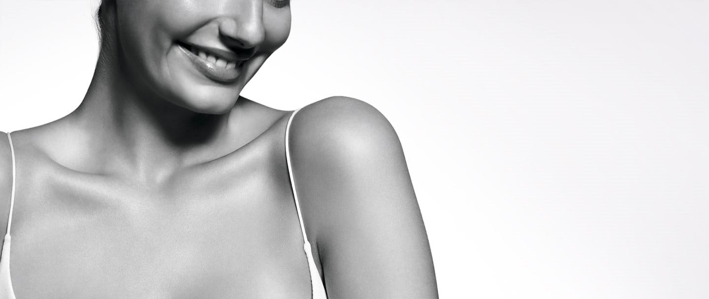 Woman with sensitive skin