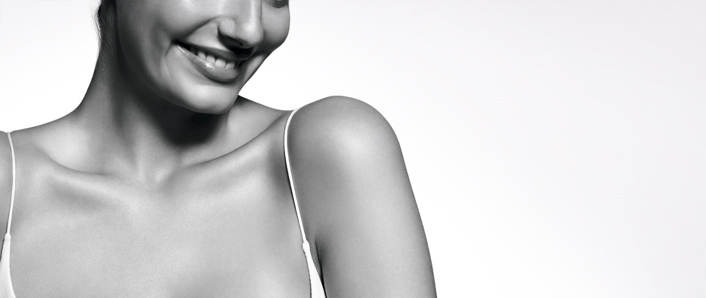 Woman with sensitive skin