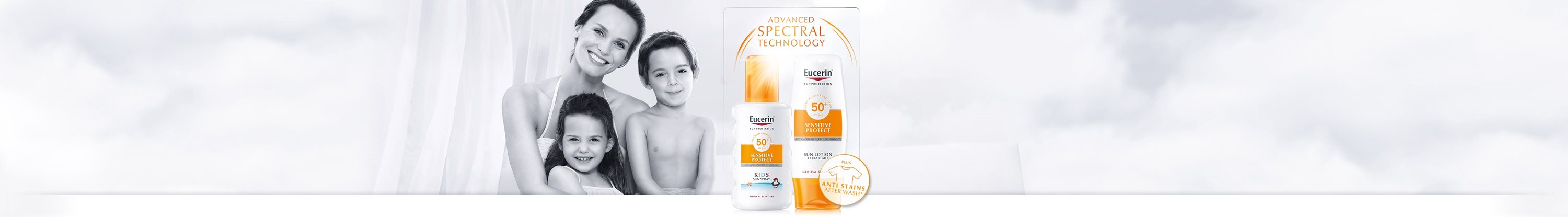 Women with the Eucerin sun protection symbol on shoulder